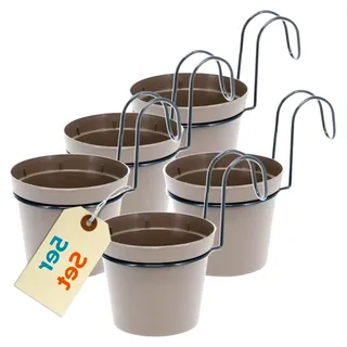 Hängender Blumentopf 5er Set Hängeblumentopf Hänge Blumentopf zum Einhängen Hängetopf Für Pflanzen Hängepflanzen Topf Balkon Hängender Pflanztopf mit Halterung Haken