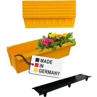 Paletten Blumenkasten 6er-Set Gelb Einsatz zum an- & Einhängen Pflanzkasten