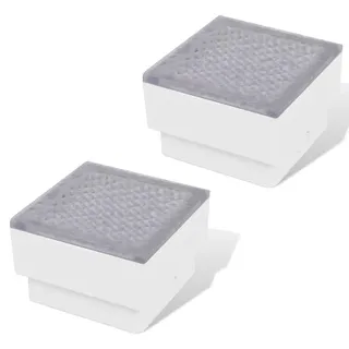 vidaXL 2 x LED Boden-Einbauleuchte 100 x 100 x 68 mm - Weiß