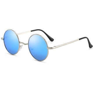 JoXiGo Sonnenbrille Herren Damen Polarisiert UV400, Runde Metall Rahme Klassische Retro Brille