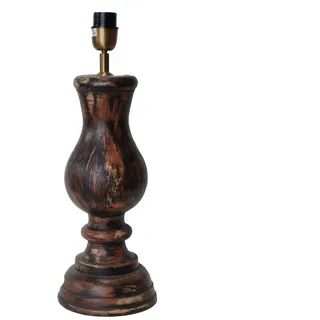 Tischleuchte Holz Old Street Rot Braun Tischlampe 485109 Höhe 63cm