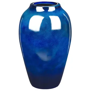 Beliani Blumenvase Terrakotta blau Ocana , Stein , Mode , 37 cm , Dekoration, Vasen, Keramikvasen