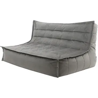 I.C.O.N. icon Sitzsack Sofa Skandi, Samt , Anthrazit, Kunststoff, 2-Sitzer, 140x72x100 cm, Hergestellt in Deutschland, Oeko-Tex® Standard 100, Wohnzimmer, Hocker, Sitzsäcke, XXL Sitzsäcke