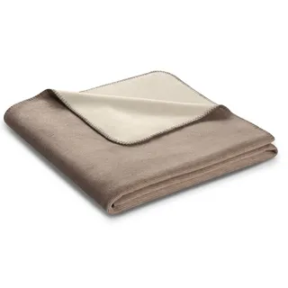 Biederlack Melange Doubleface Kuscheldecke 150 x 200 cm Beige