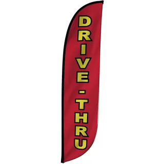 LookOurWay Federflaggenbanner – 3,6 m hohe Werbeflaggen für Outdoor-Geschäft und Veranstaltungen, Werbeaktion – nur Swooper-Flagge – Diner-Flaggen – Drive-Thru (10M1200124)