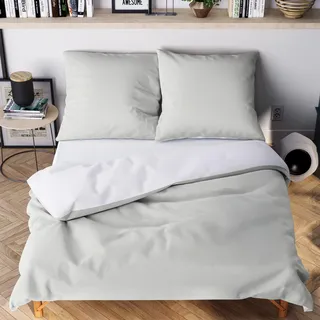 Bettwäsche WOLKENFELD "Allergiker Bettwäsche, unfassbar weich", grau (hellgrau, weiß), B/L: 200cm x 220cm, 1 Stk., 2 Stk., Microfaser, B/L: 80cm x 80cm & 80cm x 80cm, 3, Microfaser, Obermaterial: 100% Polyester, Bettwäsche, Bettwäsche, 135x200 cm, 155x220 & Übergrößen I inkl. Kissenbezüge 80x80 I Uni