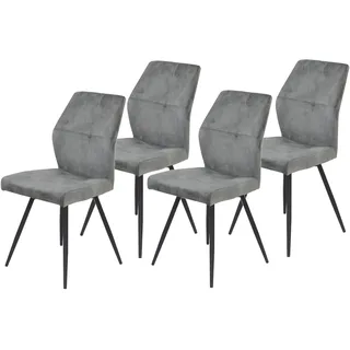 Hela 4-Fußstuhl »ALLY« (Set) 4 Stk.4-Fuß, 360° drehbar, gepolstert, Vintage Velvet mit Steppnähten