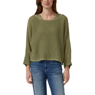 s.Oliver Verkürzter Ajour-Strickpullover in Oversize mit Fledermausärmeln
