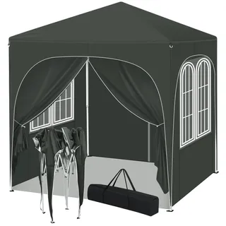Faltbarer Partyzelt - Schnellaufstellbares Partyzelt - Pop-up-Pavillon - 2x2 Meter - Verstellbare Höhe - Seitenteile