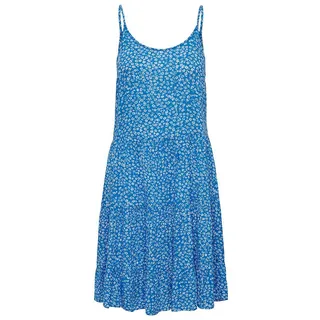 ONLY Damen Kleid U-Ausschnitt schmale Träger ärmellos kurzes Sommer Dress, Farben:Blau, Größe:M