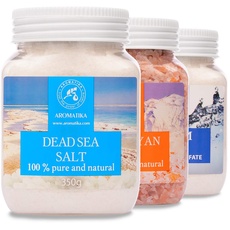 Badesalz Set - Epsom Salz (400g) / Totes Meer Salz (350g) / Himalaya Salz (450g) - Magnesiumsulfat - Mineralsalz - Badezusatz für Körperpflege - Schönheit - Entspannung - Aromatherapie