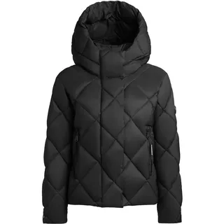 khujo Steppjacke "Steppjacke Lilian" mit Kapuze Damen Winterjacke mit Karo-Steppung, schwarz