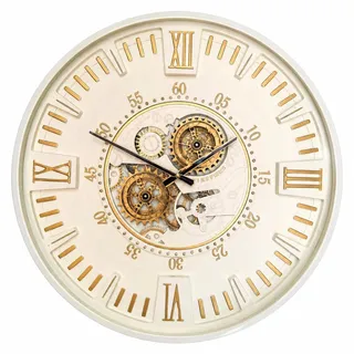 Wanduhr Hell Vintage Gold Zahnräder Mechanisch Industrial Dekor Neu - Gold