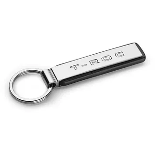 Volkswagen 2GA087010 Schlüsselanhänger Keyring Metall Anhänger silber/schwarz, mit T-Roc Schriftzug