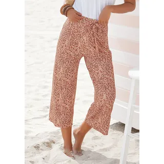 Culotte BEACHTIME BY LASCANA, Damen, Gr. 40, N-Gr, rot (rot bedruckt), Jersey, Obermaterial: 95% Viskose, 5% Elasthan, bedruckt, figurumspielend 3/4-Länge, Hosen Culotte, luftig-leichte Sommerhose, Schluphose, Topseller