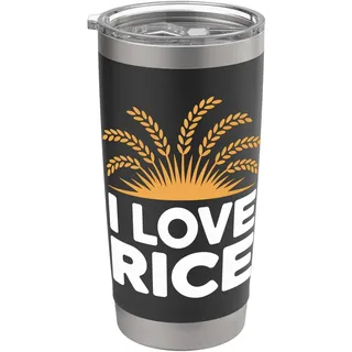 Ich liebe Rice Grain Farmers Vintage Doppelwandiger Edelstahl-Thermobecher