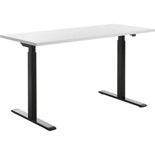 Topstar höhenverstellbarer Schreibtisch E-Table Holz 140x60 schwarz/weiß