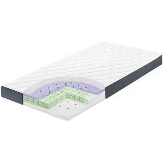 Julius Zöllner Kindermatratze , Weiß , Textil , rechteckig , 70x140 cm , Hohenstein, Made in Germany, Oeko-Tex® Standard 100 , Bezug abnehmbar/waschbar, für Hausstauballergiker geeignet, klimatisierte Belüftungskanäle, optimale Belüftung, atmungsaktiv, schadstoffgeprüft, Nässeschutz, alternative Größen erhältlich, Wendematratze, Baby- und Kleinkindseite , Babymöbel & Kindermöbel, Babyzimmer, Babymatratzen