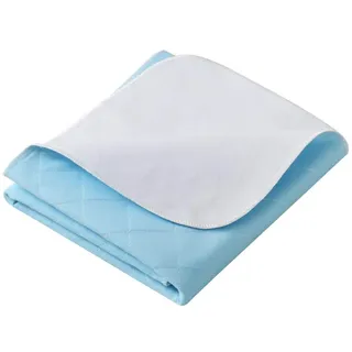 Beedsooth Wiederverwendbar Bettunterlage 86×132cm, Wasserdicht und Absorbierend Betteinlagen Waschbare, Schutzunterlage für Kinder oder Erwachsene, Blau