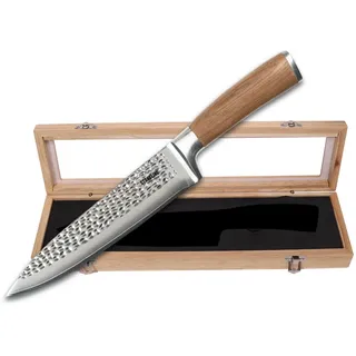 Stoneline Hammerschlag Damastmesser Kochmesser , Schwarz , Metall , 20 cm , Kochgeschirr, Küchenmesser, Kochmesser