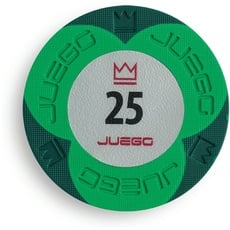 Juego JU00133 100 Imprägnierte Poker Chips Poker Set Tunierwert 25, Gesellschaftsspiel - Grün