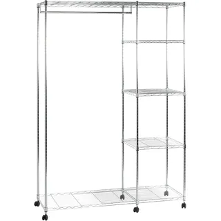 Haku-Möbel Rollgarderobe 123,0 x 45,0 x 181,0 cm silber