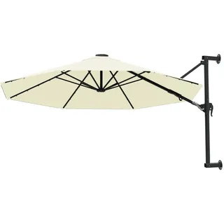 vidaXL Sonnenschirm zur Wandmontage Ø 300 cm Sandweiß