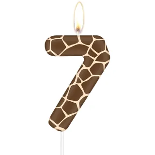 mciskin Giraffe 7. Geburtstagskerze, Dschungel-Tier-Thema, Ungiftig, Geruchsresistent, Umweltfreundlich, Parfümfrei