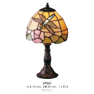 Casa Padrino Tiffany Tischleuchte im Jugendstil Design, buntes Glas, Durchmesser 29 cm, Höhe 15 cm