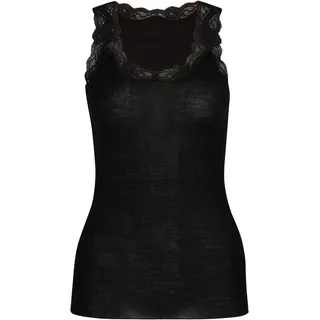 CALIDA Richesse Lace Top Damen, aus Schurwolle und Seide, mit Spitze am Ausschnitt, Feinripp im Rundstrick ohne störenden Seitennähte, temperaturausgleichend