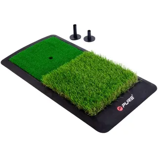 Pure2Improve Golf-Schlagmatte Dual Turf (mit 2 Tees) grün 60x31cm
