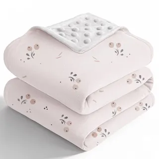 Bearmoss Babydecke Baumwolle Baby Decken Neugeborenen,Weiche Krabbeldecke für Kinder,Musselin Baby-Überwurfdecke für Kleinkinder Mädchen Junge 70x100cm (Rosa)