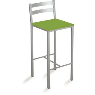 ASTIMESA Hoher Küchenhocker mit horizontalen Streifen, Sitz 70 cm, Kunstleder, Grün
