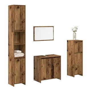 vidaXL Badmöbel-Set Altholz-Optik 4-tlg. Braun