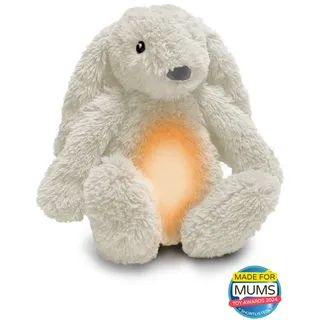 Zazu - Ro der Hase Baby Schlafhilfe mit wiederaufladbarem Akku – Nachtlicht in mehreren Farben & beruhigende Geräusche, Weinsensor, Auto-Abschaltung und USB-C-Ladekabel (Beige)
