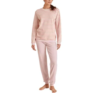 CALIDA Soft Dreams Bündchen-Pyjama Damen, Frottee-Qualität aus Baumwollmix