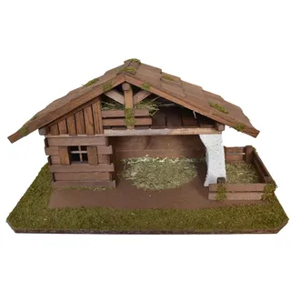 Alfred Kolbe Krippe »Krippenstall für 9 cm Figuren, Weihnachtsdeko« Echtholz, braun