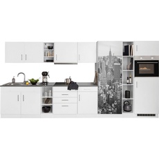 Bild von MÖBEL Küchenzeile »Paris«, mit E-Geräten, Breite 390 cm, weiß