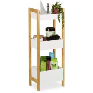 Relaxdays Badregal , Multicolor , Holz, Holzwerkstoff, , 28x74.5x20 cm, , Badezimmer, Badezimmerregale, Badregale