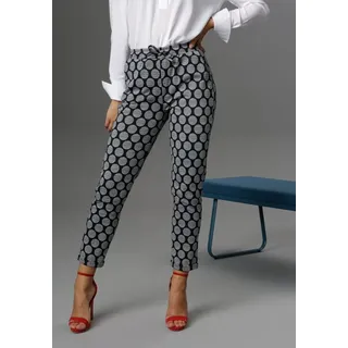 Aniston SELECTED Aniston SELECTED, Schlupfhose mit gestreiften Punkten, grau