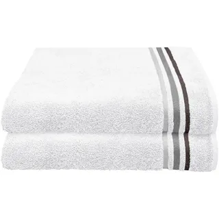SCHIESSER Skyline Color Badetuch 70 x 140 cm weiß