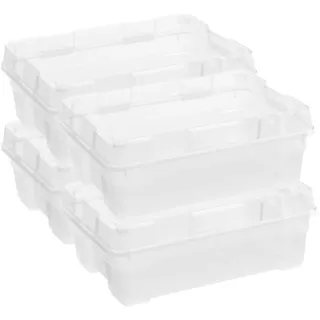 Keter Aufbewahrungsbox aus Kunststoff mit Deckel, Jumbo-Box M, transparent, ideal für Kleidung und Aufbewahrung, geeignet für Schränke und Garagen, 35 l, 58 x 39 x 21 cm