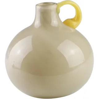 AM Design Dekovase »Braune Glasvase mit einem lebhaften gelben Griff« für einen modernen Look, braun