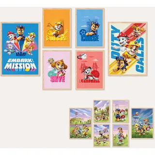 AG Design® DOPPELSEITIGES Set mit 6 Paw Patrol-Postern und Kunstdrucken | 2 Stk. x 30 x 42 cm + 4 x 21 x 30 cm | Für Kinderzimmer und Babyzimmer | Ohne Rahmen | AP6 351300
