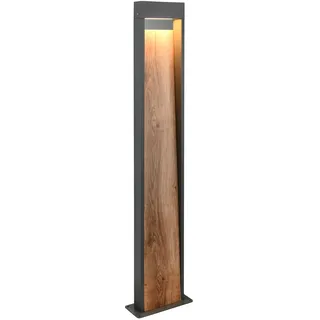 Trio Leuchten LED Außen Wandleuchte Salmon 446960135, Aluminium Druckguss Anthrazit/Holznachbildung, inkl. 11 Watt LED