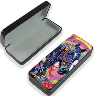 JISHSHAY Diamond Painting Brillenetui Pferd Diamant Painting Brillenbox Tiere Diamantmalerei Brillenetuiunter Diamant Malerei Brillenetui Hardcase Diamaond Malerei Brillen Etui Sonnenbrillen Etui