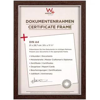 walther design Bilderrahmen DIN A4 21x29,7 cm nussbaum, Hygge Holzrahmen, NC130N