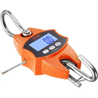 Vevor Kranwaage 0,15 bis 400kg Digital Hängewaage lbs/kg/N Zugwaage 0,05kg Genauigkeit Wildwaage Industriewaage LCD-Display Hängende Waage Mini tragbare Waage mit integriertem 1-M-Messband