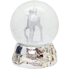 Minium Collection Schneekugel REH Silber Silber-Sockel Landschaft Winter Christmas mit Spieluhr Durchmesser 100mm * 20040