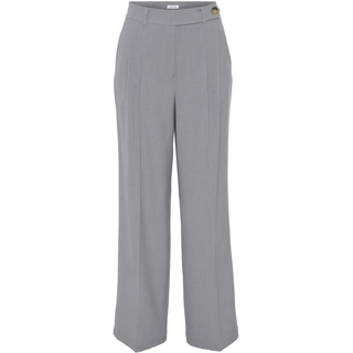 Palazzohose LASCANA, Damen, Gr. 40, N-Gr, grau meliert, Stoff, Obermaterial: 64% Polyester, 32% Viskose, 4% Elasthan, meliert, figurumspielend lang, Hosen Palazzohose, im Business-Look, elegante Anzughose mit Taschen, Topseller